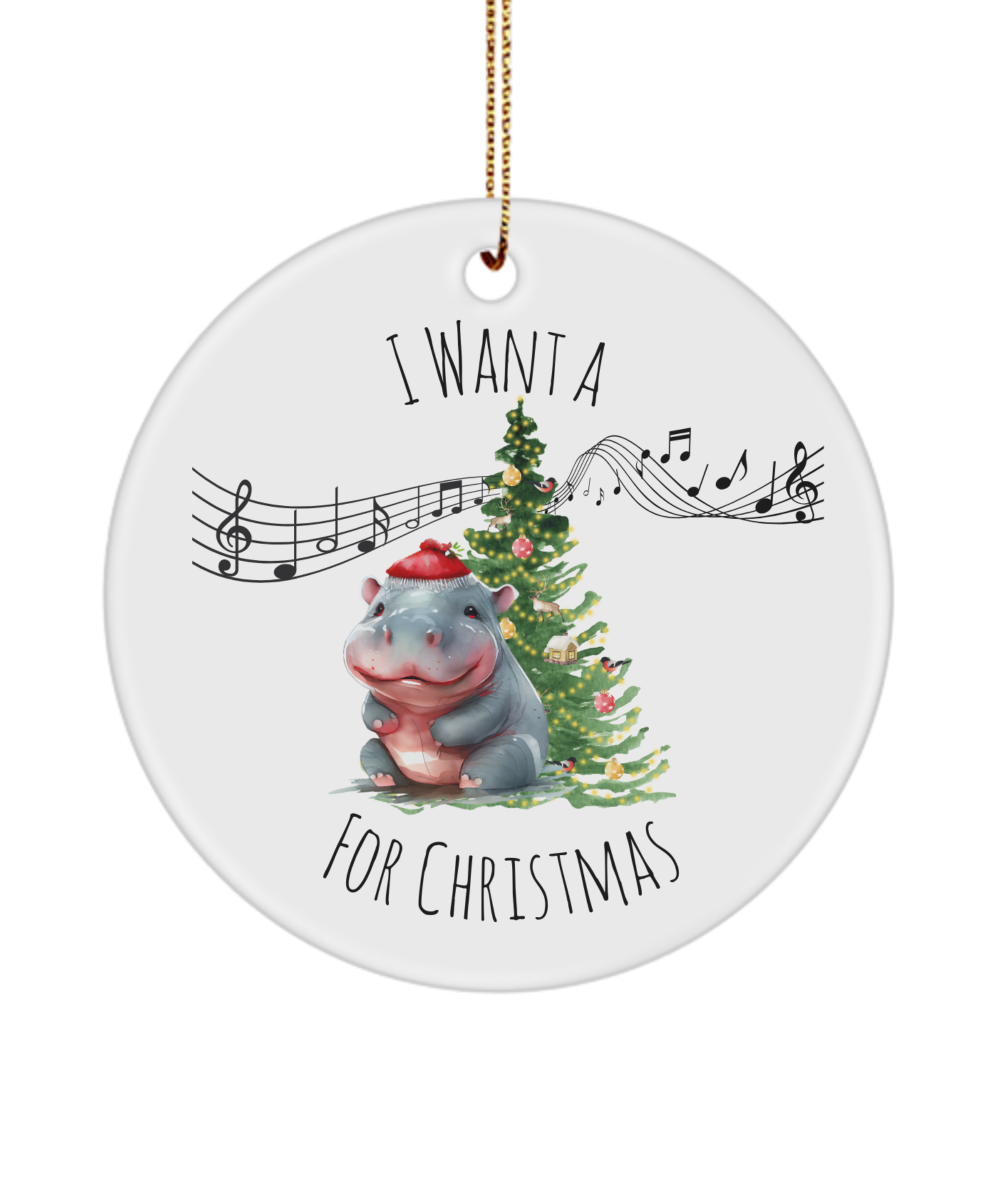 Hippopotamus Ornament, Hippo Keepsake, Hippo For Christmas, Gift For Hippo Lovers, Hippopotamus Tree Hanger, Hippo Ornament