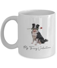 Load image into Gallery viewer, Border Collie Valentine Mug, My Furry Valentine, Gift for Dog Lovers, Cute Dog Coffee Cup, Gift for Border Collie Lovers
