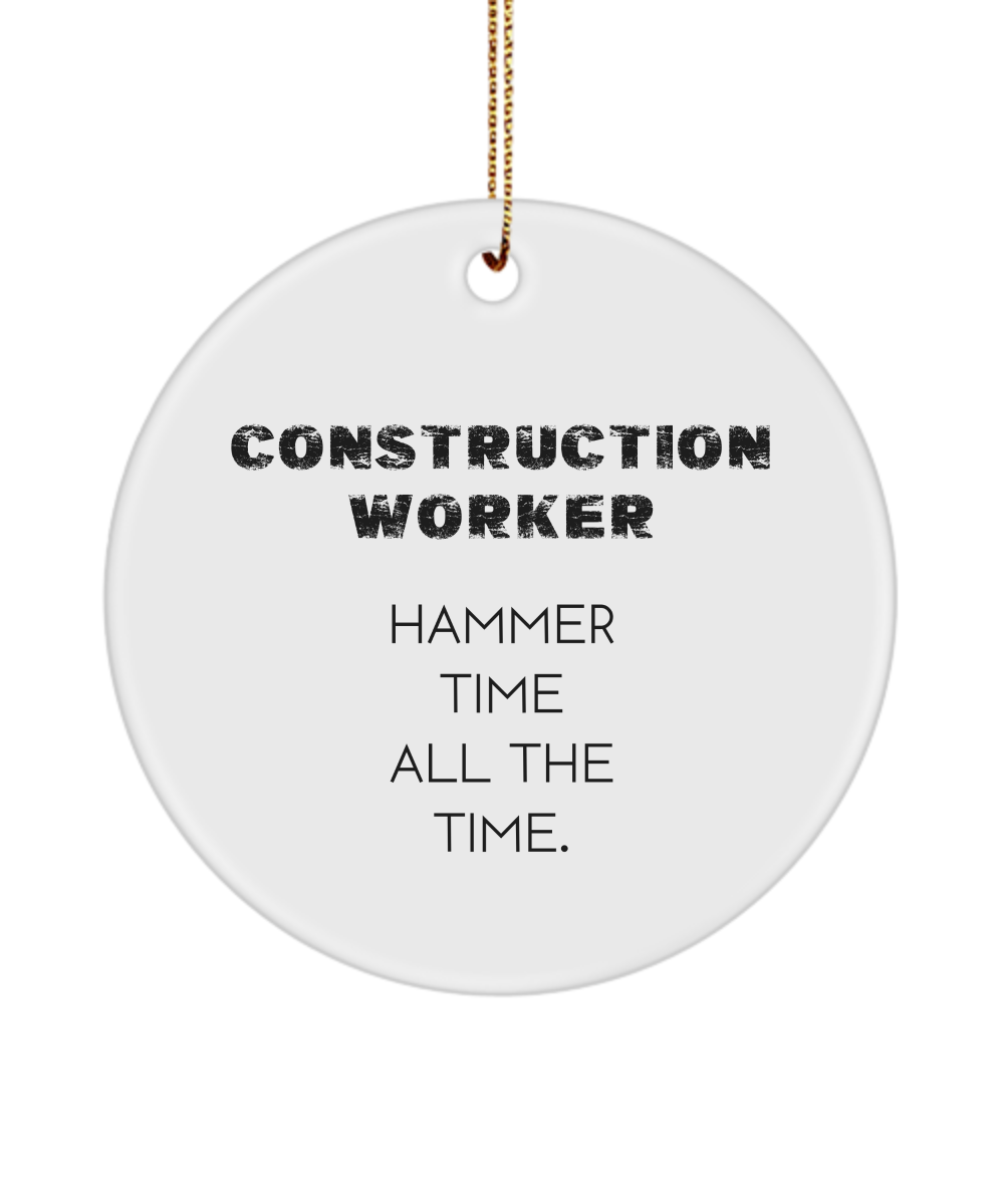 Construction Worker Gift, Contractor Ornament, Handyman Gift, Construction Gift, Builder Keepsake, Gift for Construction Worker