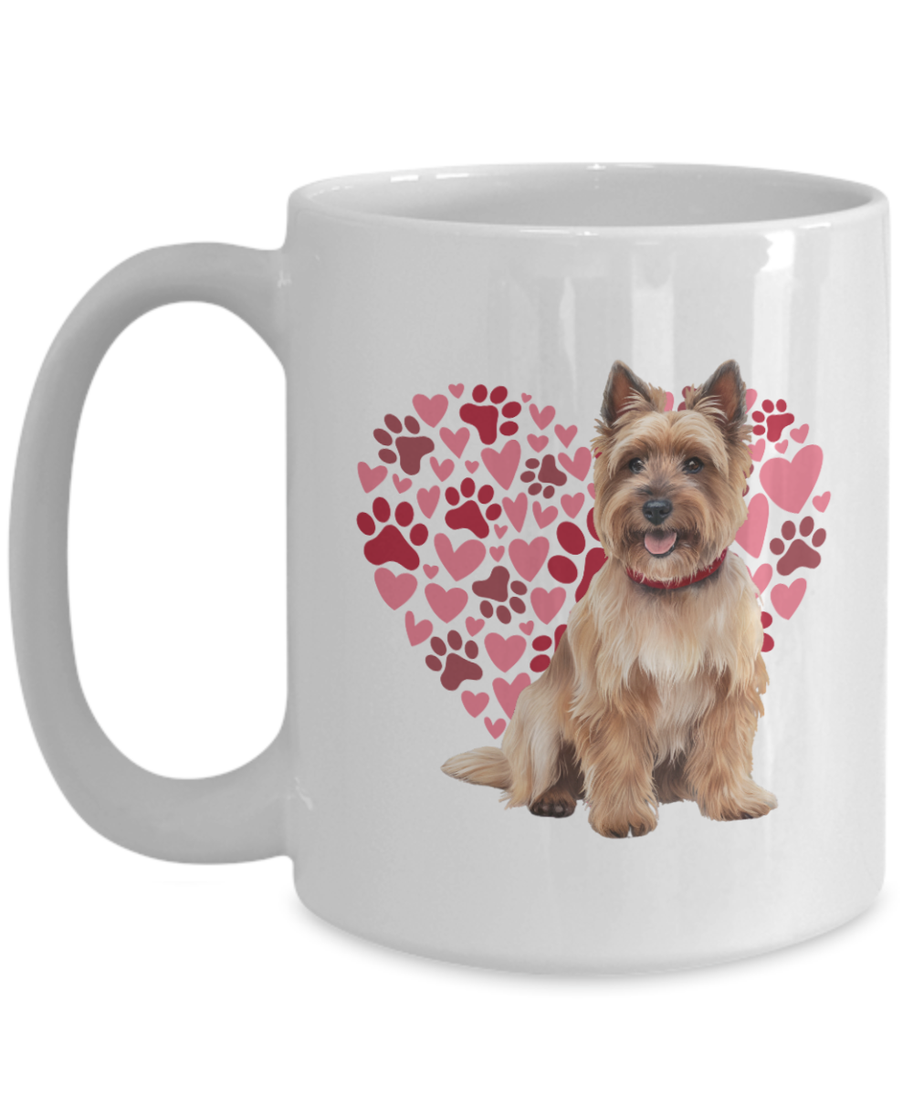 Cairn Terrier Love Mug, Heart & Paw Print Design, Perfect Gift for Dog Lovers, Terrier Owners, Pet Enthusiasts