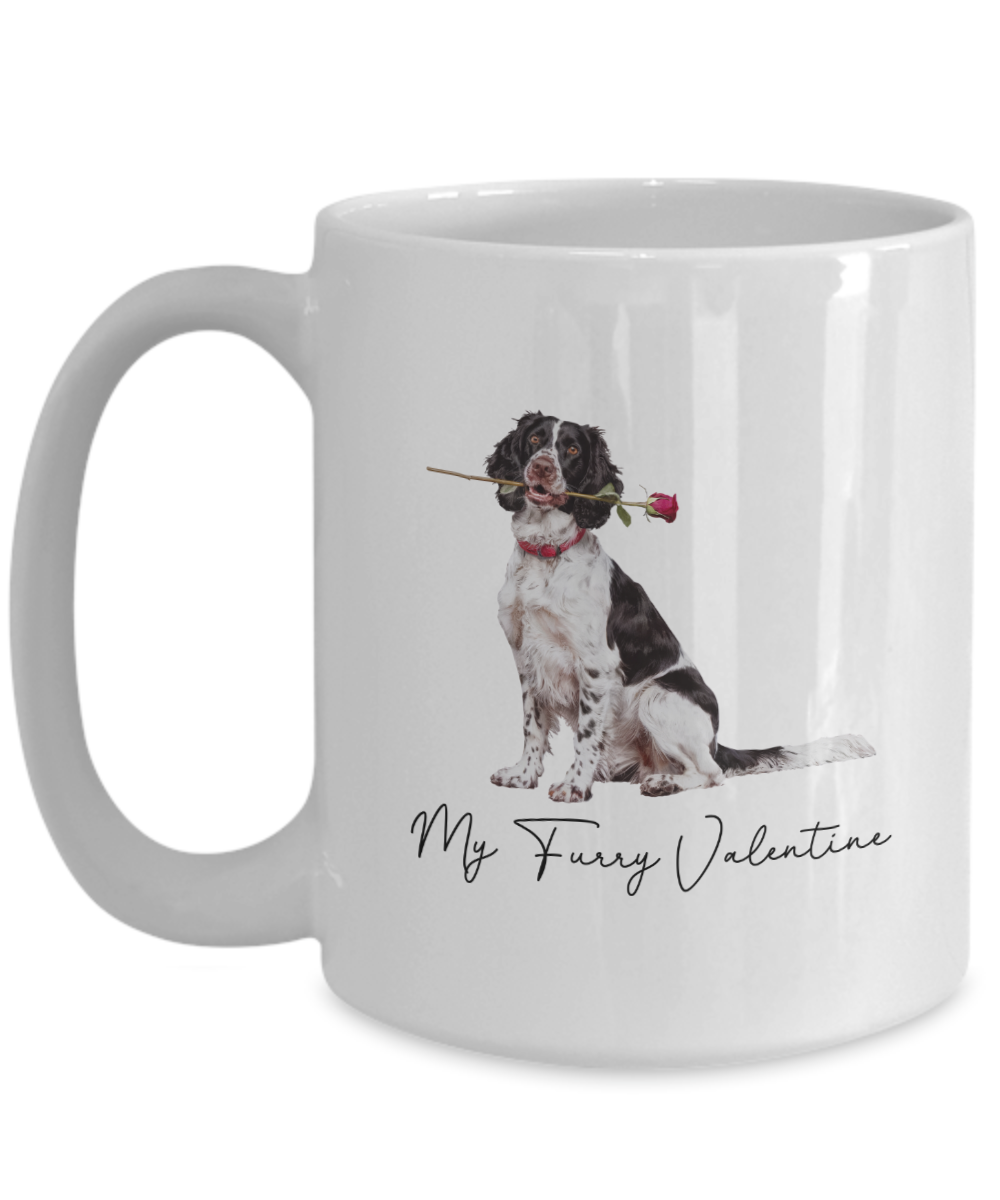 Springer Spaniel Valentine Mug, My Furry Valentine, Gift for Dog Lovers, Cute Dog Coffee Cup, Gift for Springer Spaniel Lovers