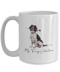 Load image into Gallery viewer, Springer Spaniel Valentine Mug, My Furry Valentine, Gift for Dog Lovers, Cute Dog Coffee Cup, Gift for Springer Spaniel Lovers
