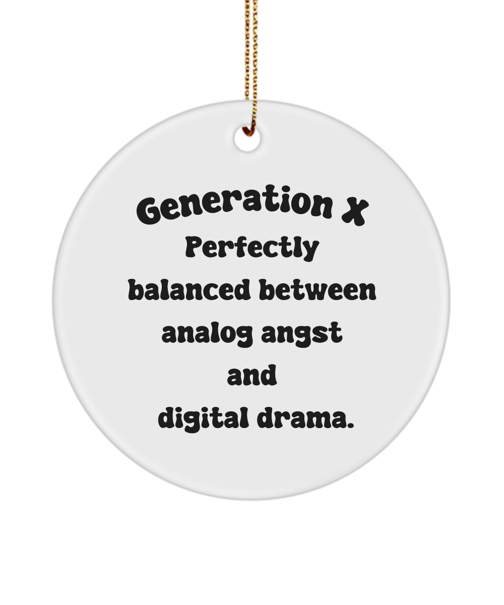 Generation X Ornament, Generation X Keepsake, Gen X Era Ornament, Funny Gen X Gift, Gen X Keepsake, Gift for Gen X, 80s Nostalgia Gift