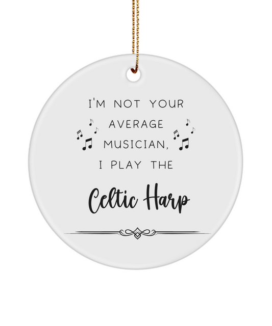 Celtic Harp Ornament, Gifts for Best Musician Ever, Gift for Celtic Harp Player, Christmas, Birthday, Event Keepsake