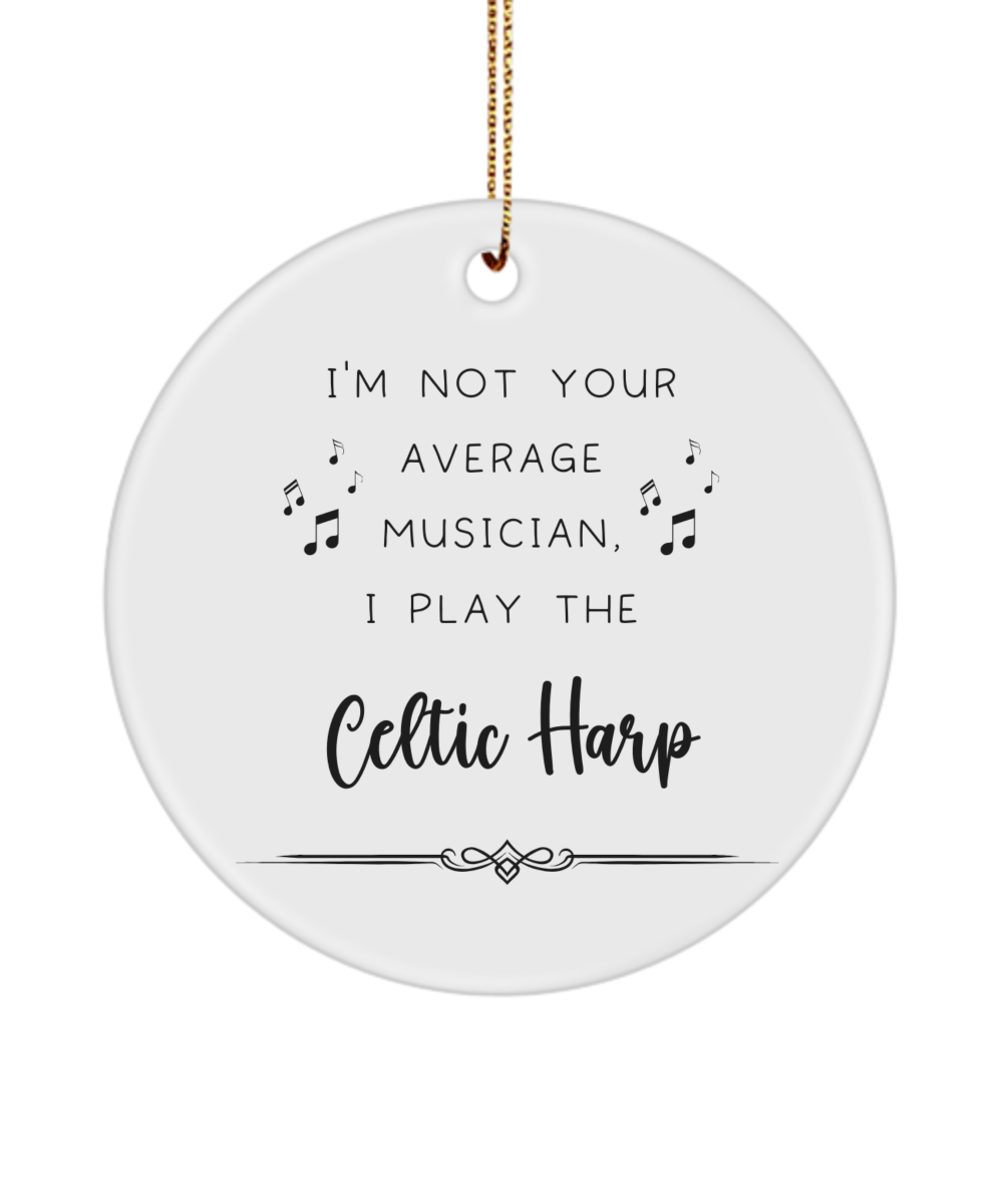 Celtic Harp Ornament, Gifts for Best Musician Ever, Gift for Celtic Harp Player, Christmas, Birthday, Event Keepsake