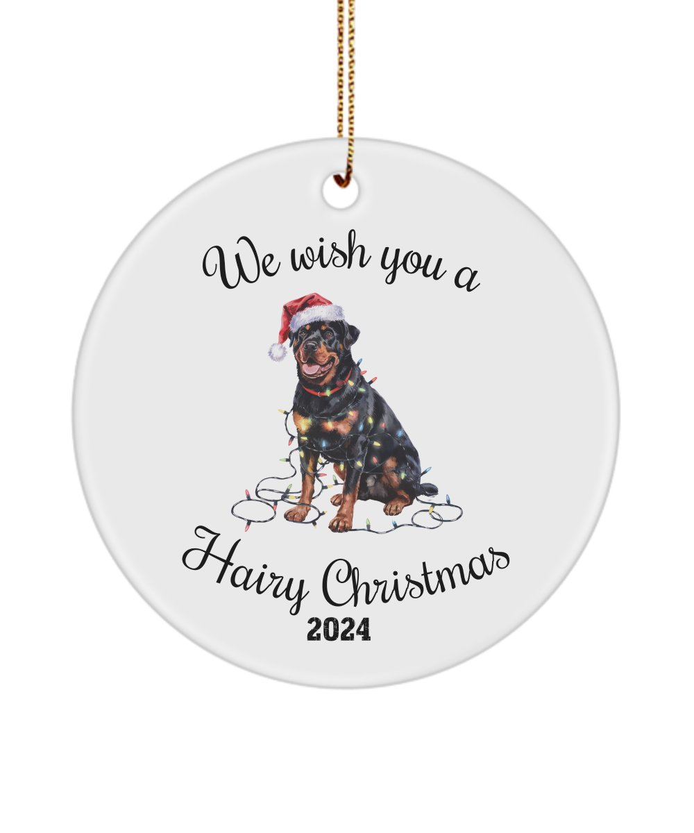 Christmas Rottweiler Ornament, Rottweiler Mom, Christmas Lights Dog Keepsake, Christmas Dog, Gift for Dog Lover, Rottweiler