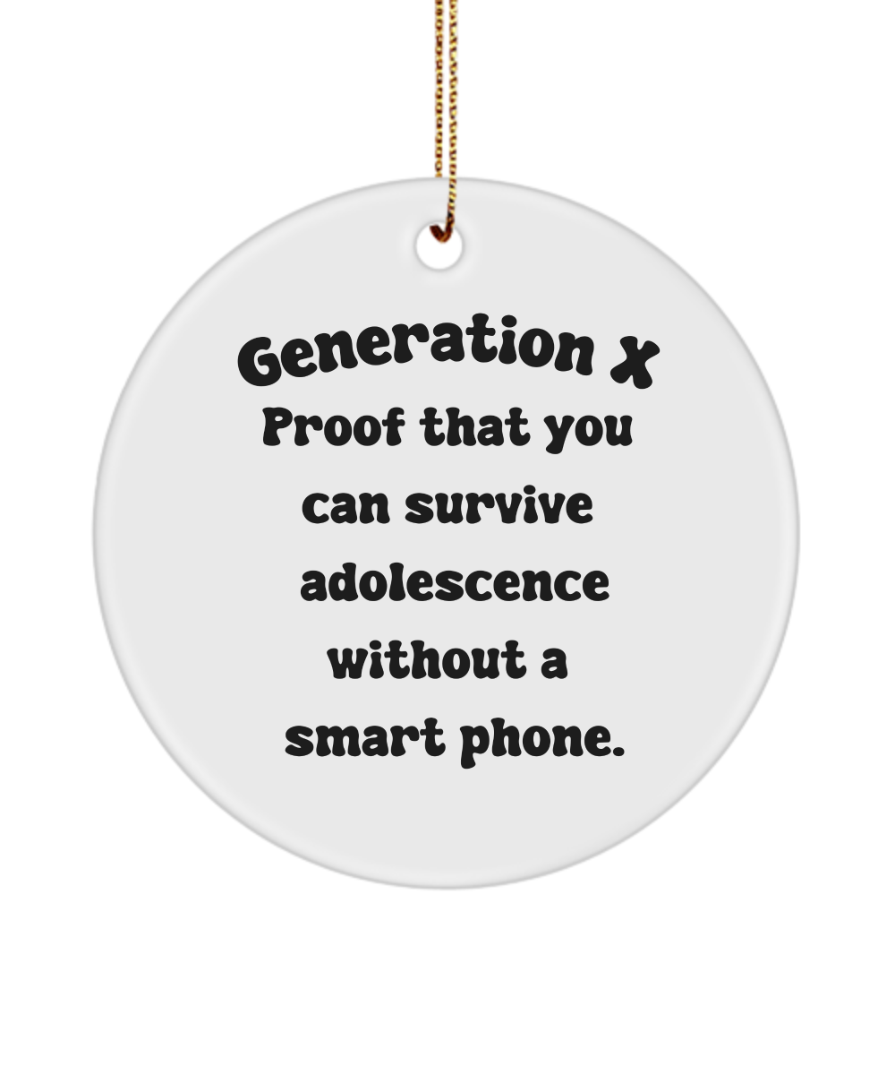 Generation X Ornament, Gen X Era Keepsake, Funny Gen X Gift, Gen X Ornament, Gift for Gen X, 80s Nostalgia Gift, Generation X Gift