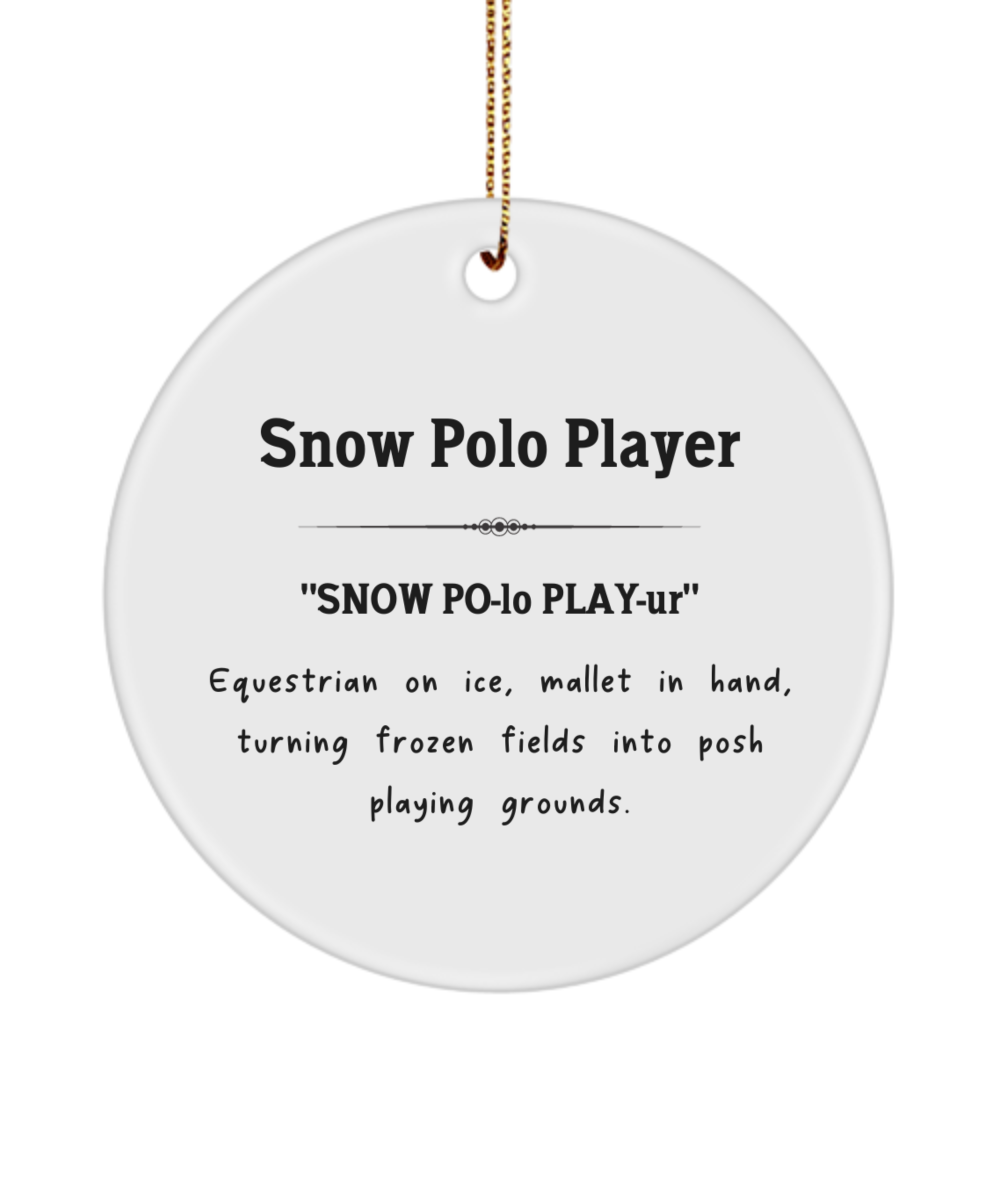 Snow Polo Ornament, Polo Player Gift, Snow Polo Keepsake, Polo Enthusiast Present, Winter Game Ornament, Gift for Polo Player