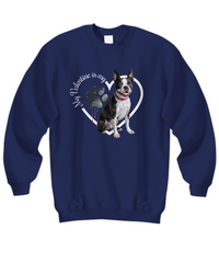 Load image into Gallery viewer, Valentine Boston Terrier Sweatshirt, Boston Terrier Mom, Valentine Heart Dog, Valentine Dog Sweatshirt, Gift for Dog Lover
