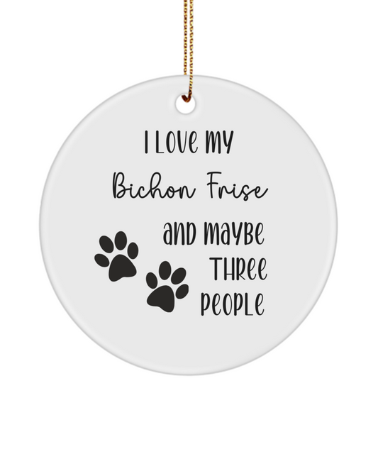 Bichon Frise ornament, dog lover gift, pet ornament, pet lover gift, puppy love gift, animal lover gift