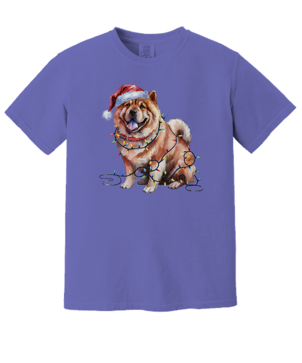 Christmas Chow Chow Shirt, Christmas Lights Dog Tee, Christmas Dog Tee, Chow Chow Mom Tshirt, Gift for Dog Lover, Chow Chow