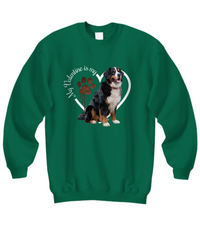 Load image into Gallery viewer, Valentine Bernese Mountain Dog Sweatshirt, Bernese Mom, Valentine Heart Dog, Valentine Dog Sweatshirt, Gift for Dog Lover
