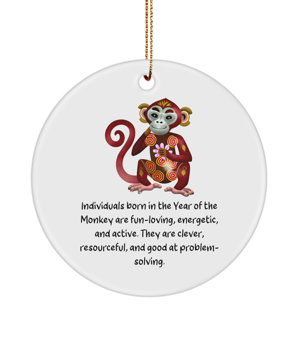 Chinese Zodiac Ornament, Chinese New Year, Chinese Zodiac, Chinese Horoscope, Zodiac Sign, Year of The Monkey, Monkey Ornament, Zodiac Ornament, Chinese New Year