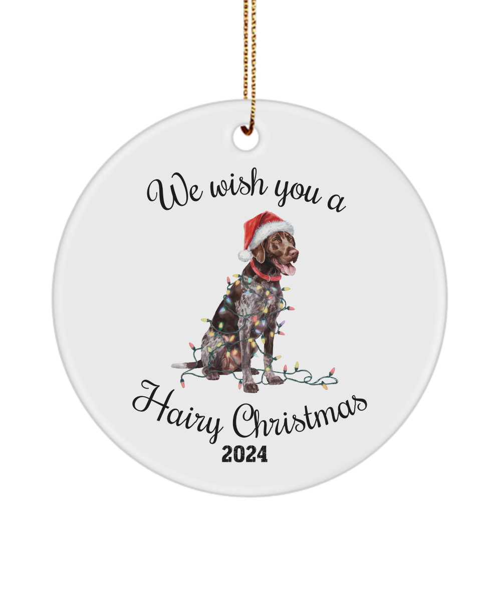 Christmas German Shorthaired Pointer Ornament, Pointer Mom, Christmas Lights Dog Keepsake, Christmas Dog, Gift for Dog Lover