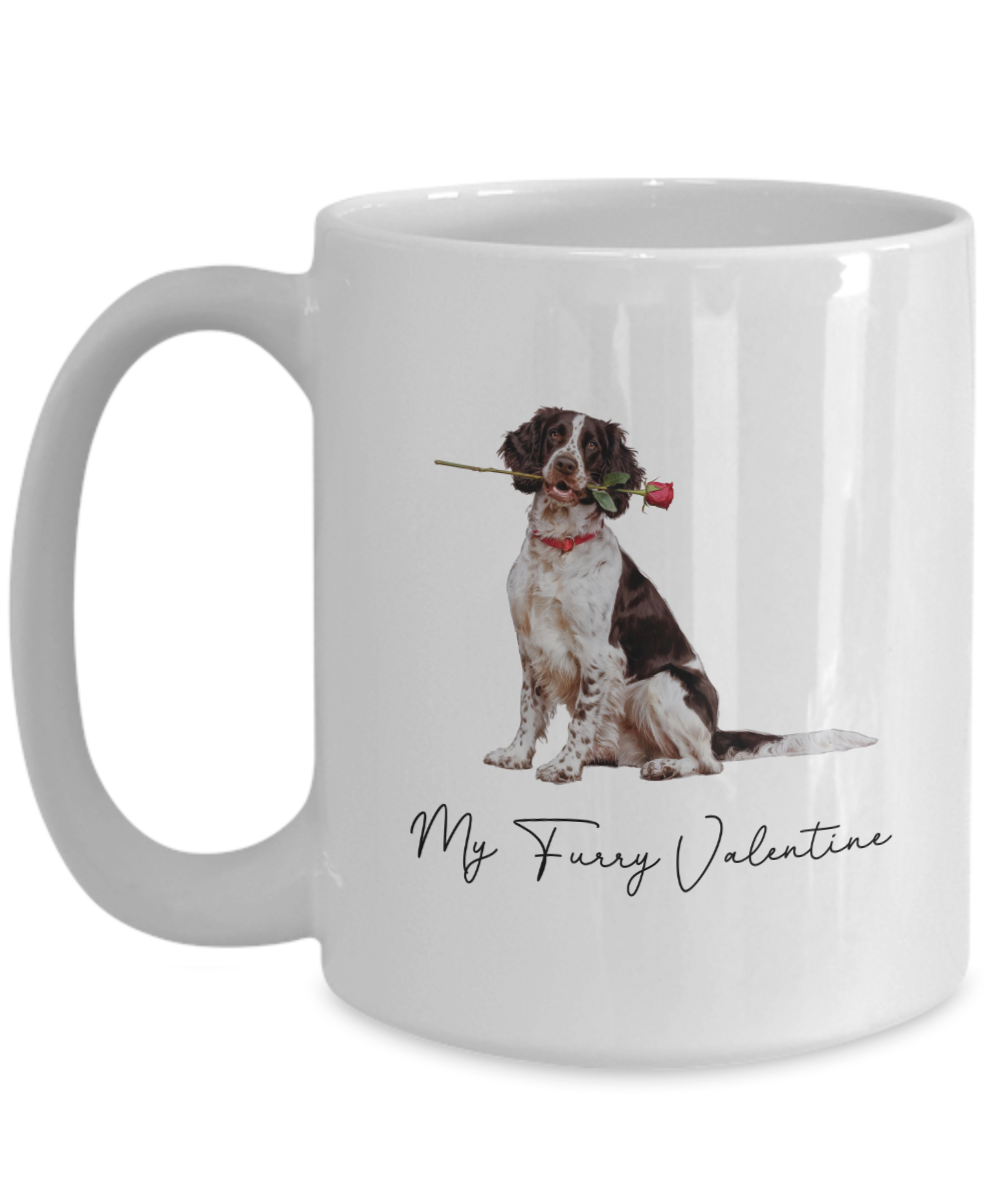 Springer Spaniel Valentine Mug, My Furry Valentine, Cute Dog Coffee Cup, Gift for Dog Lovers, Gift for Springer Spaniel Lovers