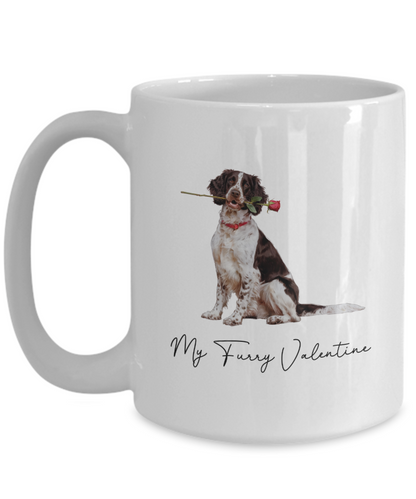 Springer Spaniel Valentine Mug, My Furry Valentine, Cute Dog Coffee Cup, Gift for Dog Lovers, Gift for Springer Spaniel Lovers