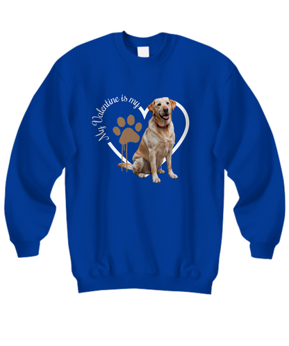 Valentine Yellow Lab Sweatshirt, Yellow Lab Mom, Valentine Heart Dog, Valentine Dog Sweatshirt, Gift for Dog Lover