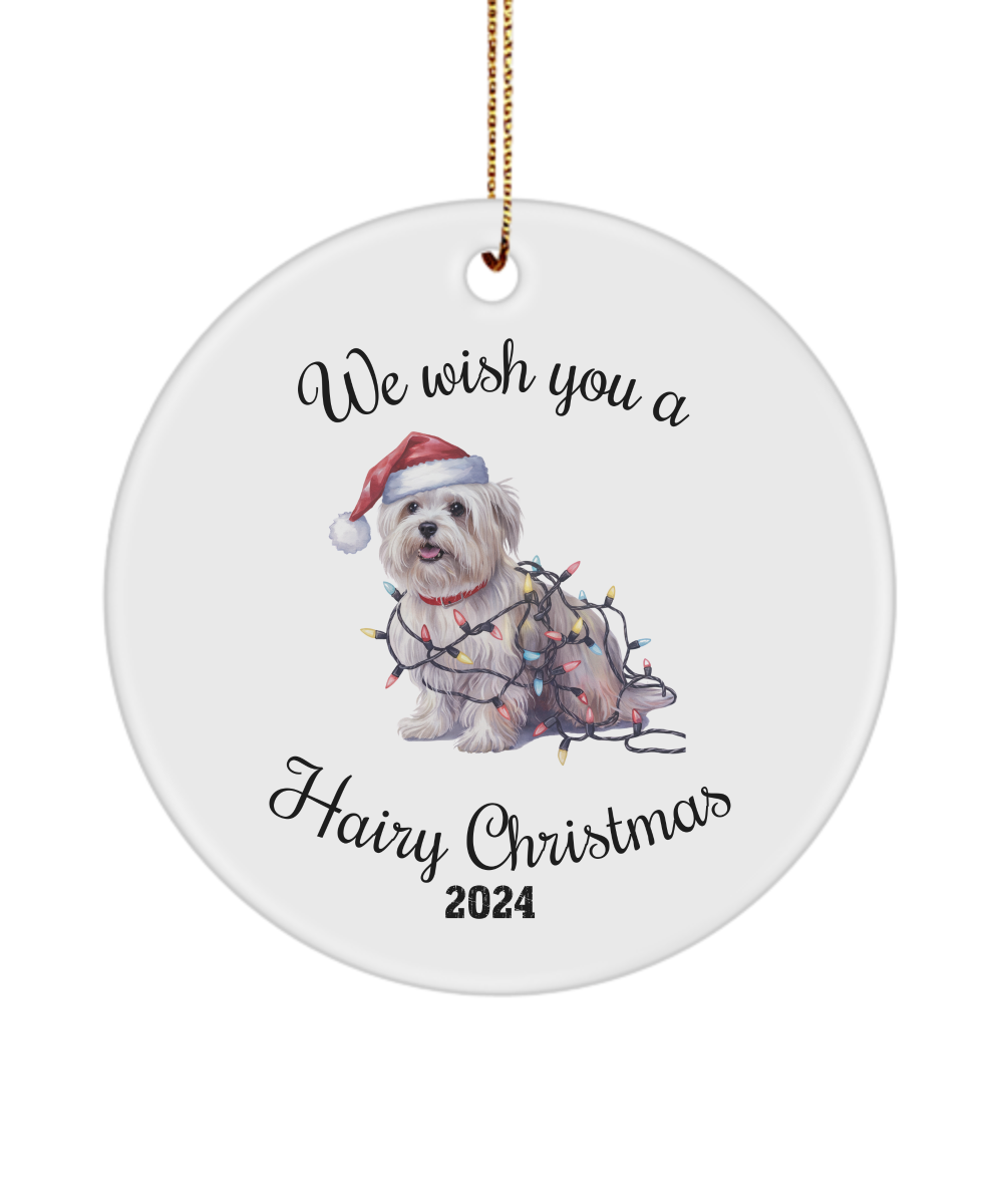 Christmas Maltese Ornament, Christmas Lights Dog Keepsake, Christmas Dog, Maltese Mom, Gift For Dog Lover, Maltese