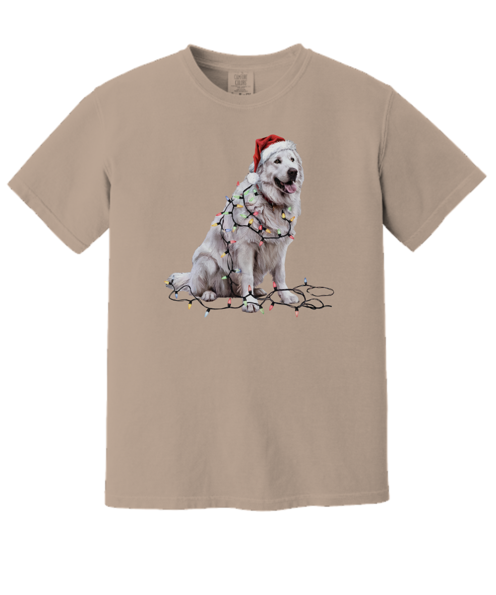 Christmas Great Pyrenees Shirt, Christmas Lights Dog Tee, Christmas Dog Tee, Great Pyrenees Mom Tshirt, Gift for Dog Lover, Great Pyrenees