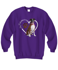 Load image into Gallery viewer, Valentine Boxer Sweatshirt, Boxer Mom, Valentine Heart Dog Sweatshirt, Valentine Dog, Gift for Dog Lover, Boxer
