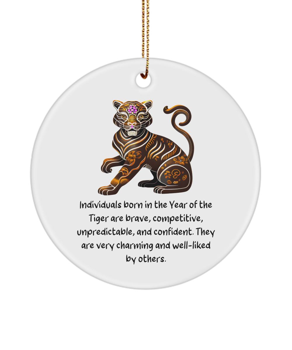 Chinese Zodiac Ornament, Chinese New Year, Chinese Zodiac, Chinese Horoscope, Zodiac Sign, Year of The Tiger, Tiger Ornament, Zodiac Ornament, Chinese New Year