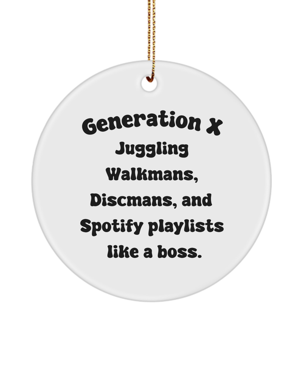 Generation X Ornament, Cool Gen X Gift, Birthday Gift for Genxer, Gen X Keepsake, Gen X Gift, 80s Nostalgia Gift, Generation X Gift