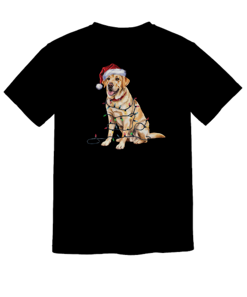 Christmas Yellow Labrador Shirt, Christmas Lights Dog Tee, Christmas Dog Tee, Lab Mom Tshirt, Gift for Dog Lover, Yellow Lab