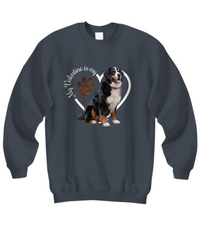 Load image into Gallery viewer, Valentine Bernese Mountain Dog Sweatshirt, Bernese Mom, Valentine Heart Dog, Valentine Dog Sweatshirt, Gift for Dog Lover
