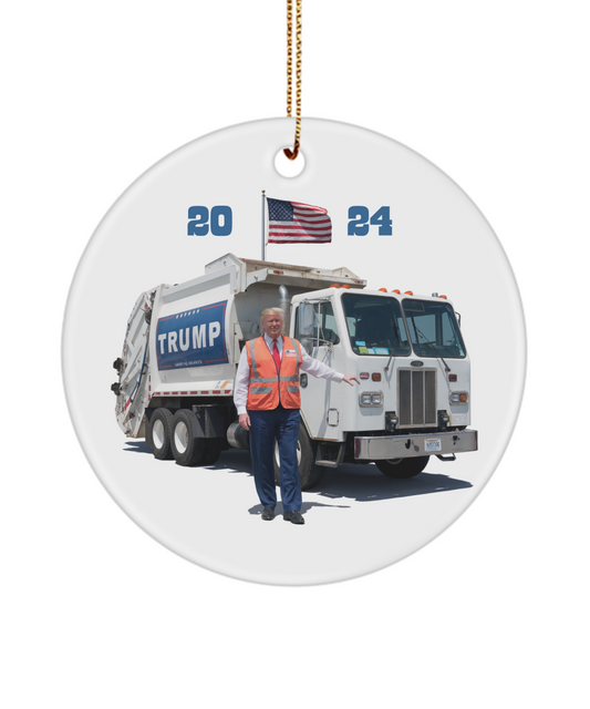 Trump 2024 Garbage Truck Ornament, 2024 Trump Ornament, Trump Garbage Truck, Trump Supporters Garbage