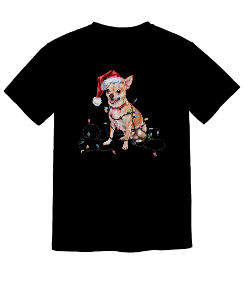 Christmas Chihuahua Shirt, Christmas Dog Tee, Christmas Lights Dog Tee, Chihuahua Mom Tshirt, Gift for Dog Lover, Chihuahua