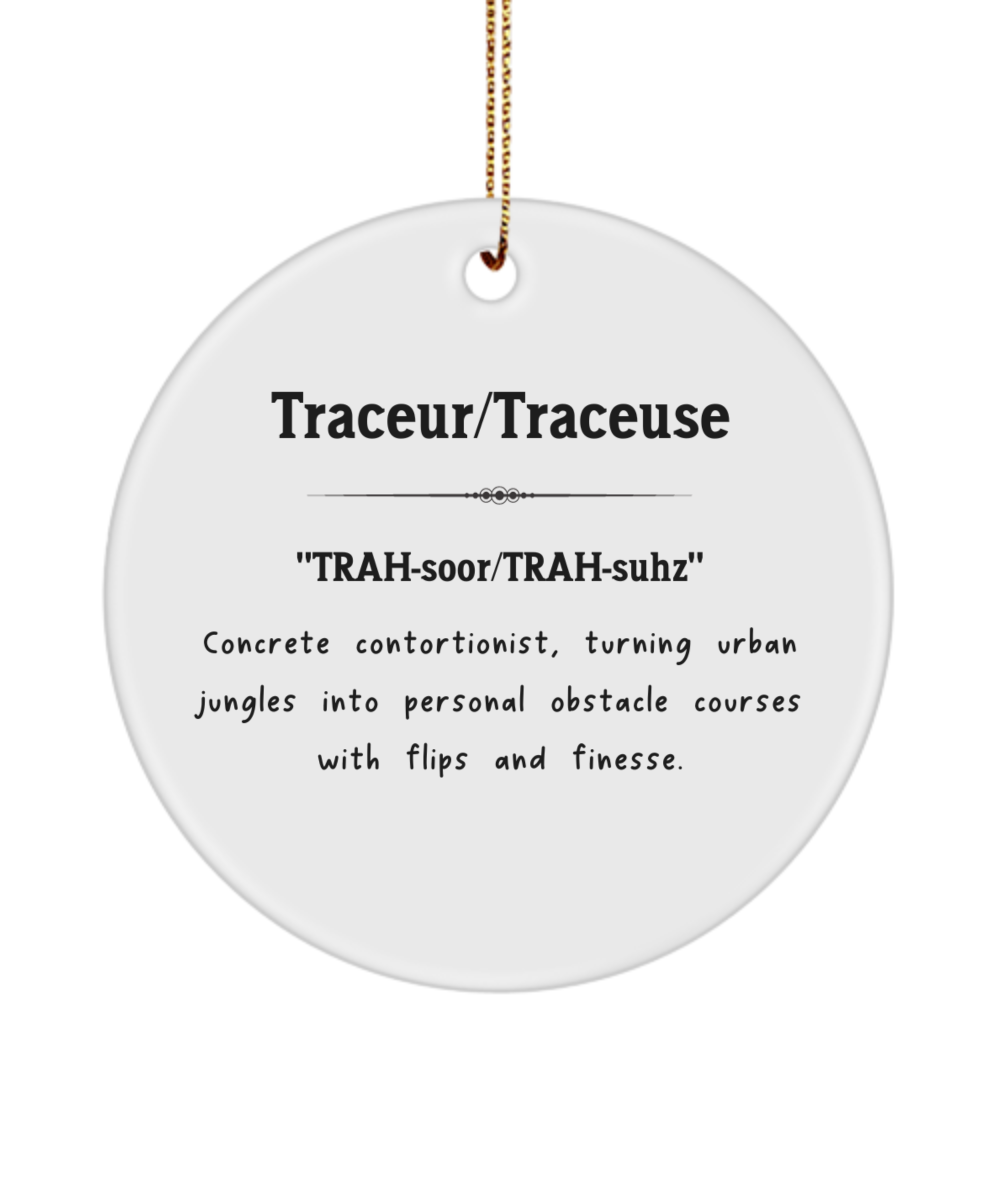 Traceur Ornament, Traceuse Gift, Parkour Ornament, Freerunning Gift, Parkour Enthusiast Gift, Free Runner Ornament, Traceur/Traceuse Keepsake