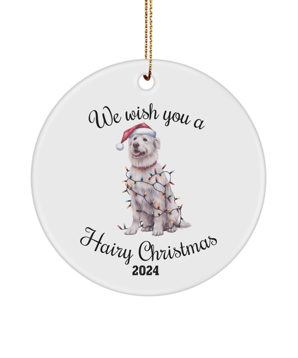 Christmas Kuvasz Ornament, Christmas Lights Dog Keepsake, Christmas Dog, Kuvasz Mom, Gift For Dog Lover, Kuvasz