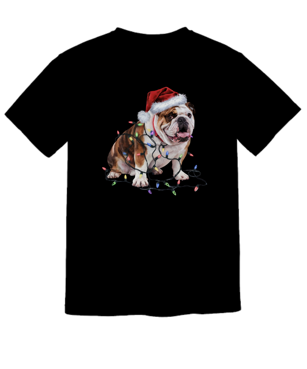 Christmas Bulldog Shirt, Christmas Lights Dog Tee, Christmas Dog Tee, Bulldog Mom Tshirt, Gift for Dog Lover, Bulldog