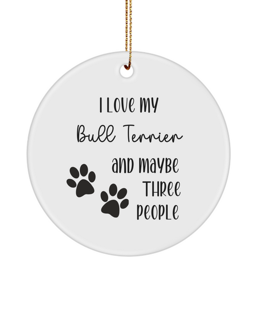 Bull Terrier ornament, dog lover gift, pet ornament, pet lover gift, puppy love gift, animal lover gift