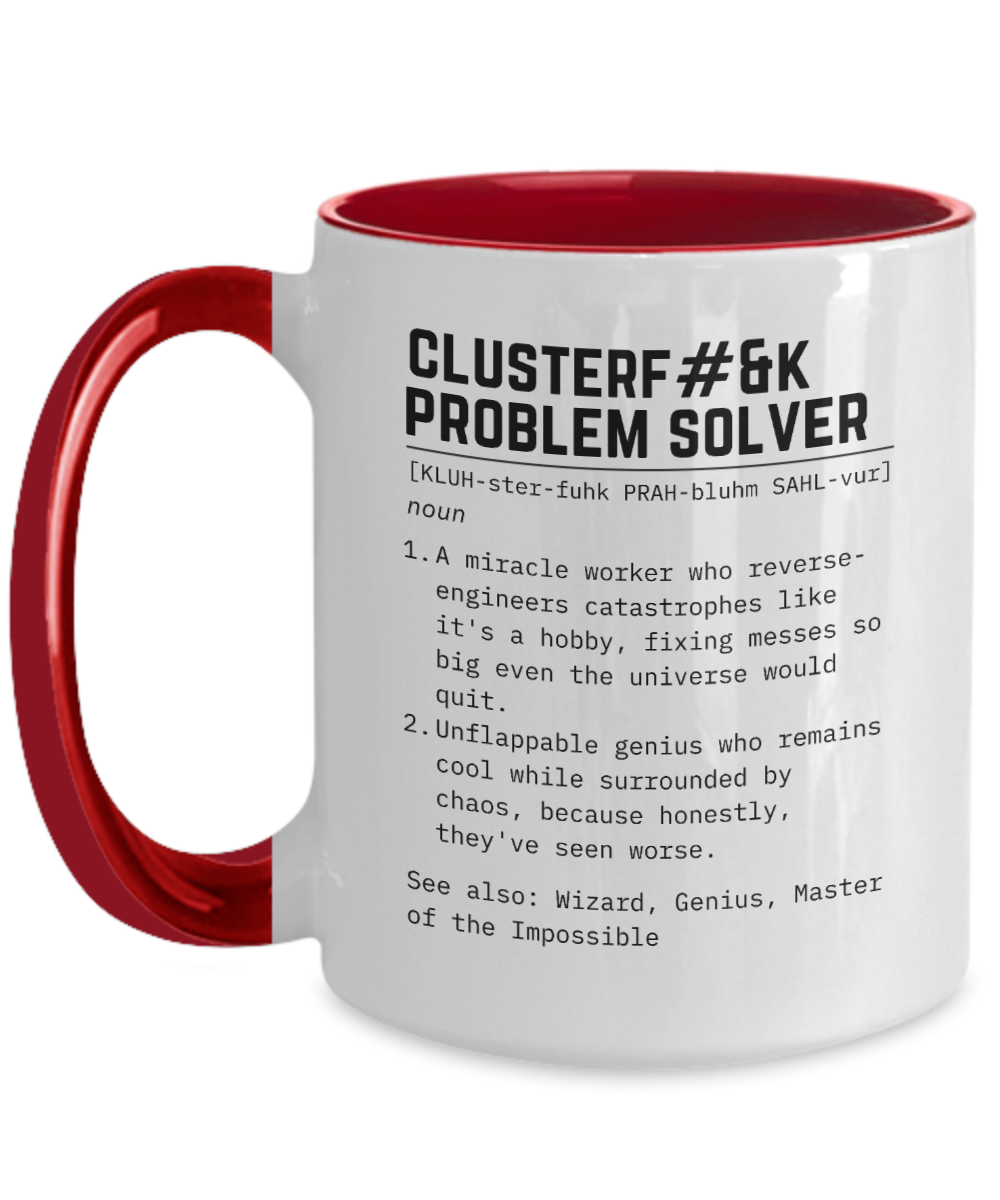 Cluster F*%k Fixer Mug, Co-worker gift, male Boss gift, definition mug, friendsgiving, thank you gift for boss, Gift for him