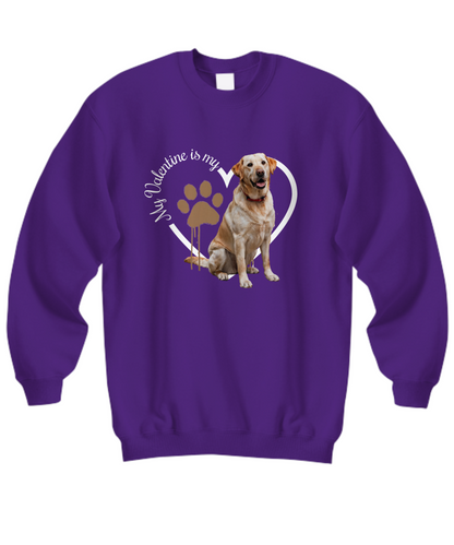 Valentine Yellow Lab Sweatshirt, Yellow Lab Mom, Valentine Heart Dog, Valentine Dog Sweatshirt, Gift for Dog Lover