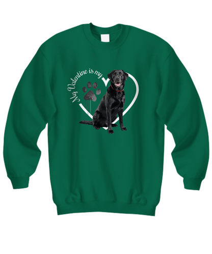 Valentine Black Lab Sweatshirt, Black Lab Mom, Valentine Heart Dog, Valentine Dog Sweatshirt, Gift for Dog Lover