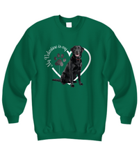 Load image into Gallery viewer, Valentine Black Lab Sweatshirt, Black Lab Mom, Valentine Heart Dog, Valentine Dog Sweatshirt, Gift for Dog Lover
