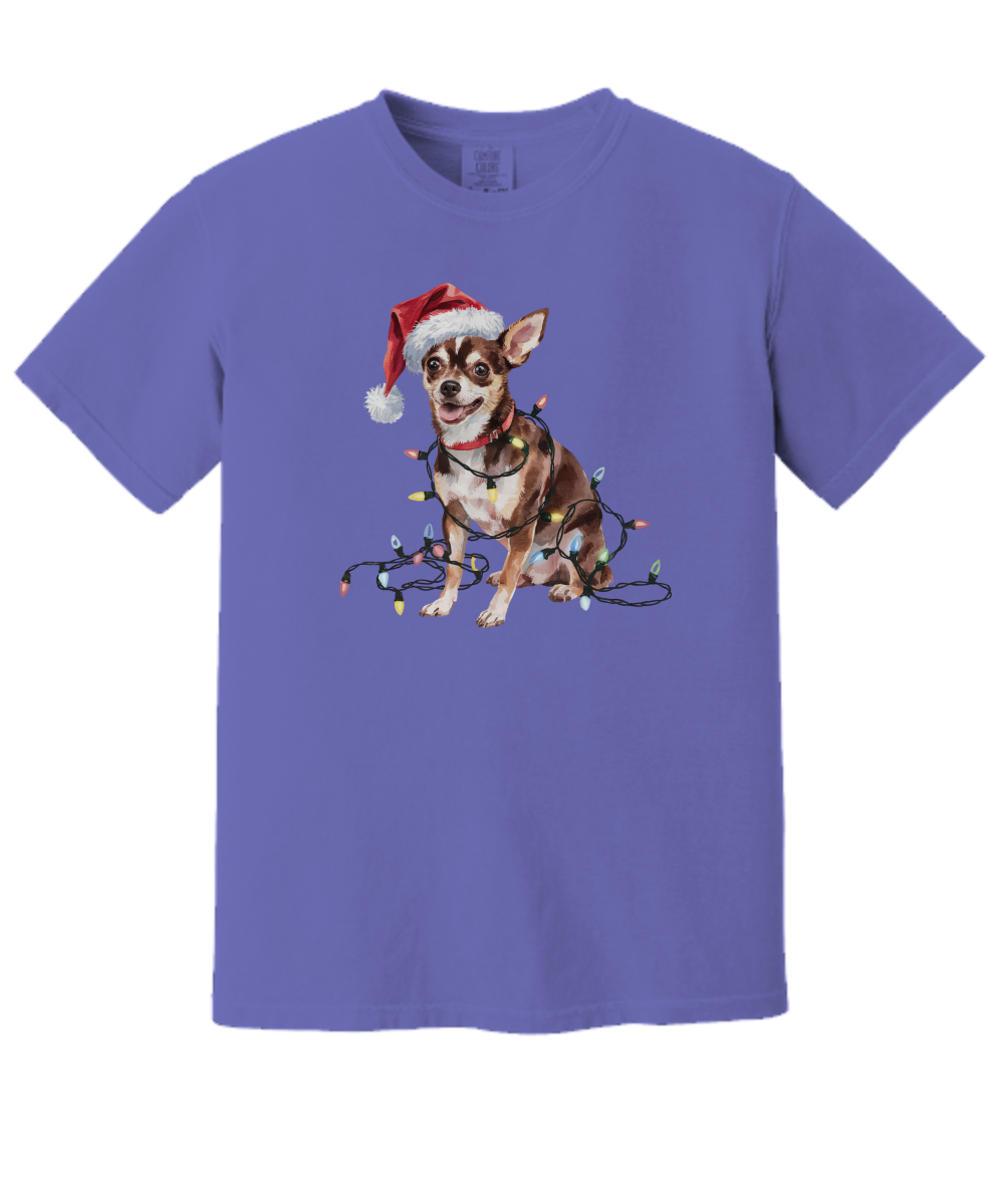 Christmas Chihuahua Shirt, Christmas Lights Dog Tee, Christmas Dog Tee, Chihuahua Mom Tshirt, Gift for Dog Lover, Chihuahua