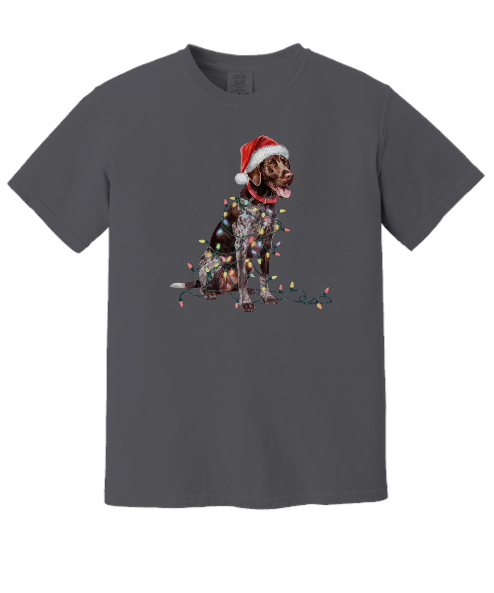 Christmas German Shorthaired Pointer Shirt, Christmas Lights Dog Tee, Christmas Dog Tee, Pointer Mom Tshirt, Gift for Dog Lover