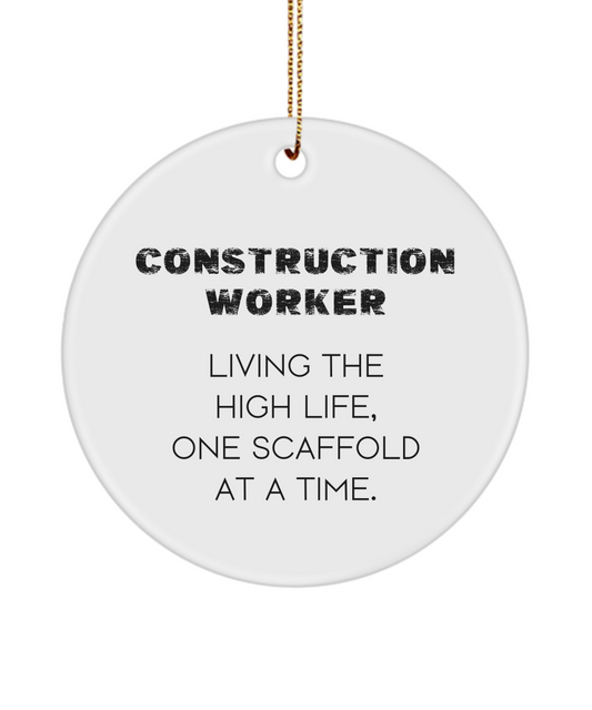 Construction Worker Gift, Contractor Ornament, Builder Keepsake, Gift for Construction Worker, Handyman Gift, Construction Gift