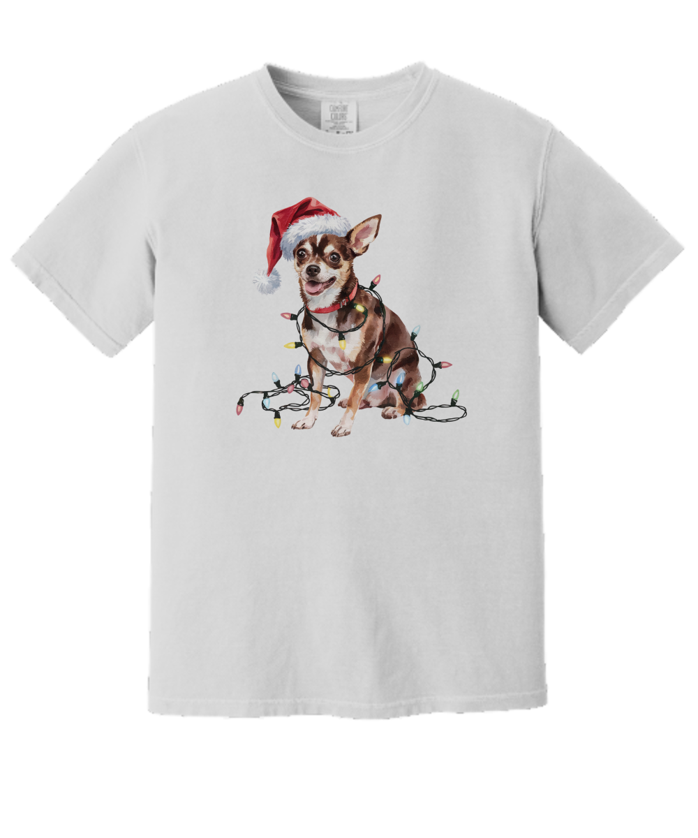 Christmas Chihuahua Shirt, Christmas Lights Dog Tee, Christmas Dog Tee, Chihuahua Mom Tshirt, Gift for Dog Lover, Chihuahua