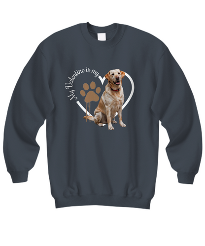 Valentine Yellow Lab Sweatshirt, Yellow Lab Mom, Valentine Heart Dog, Valentine Dog Sweatshirt, Gift for Dog Lover