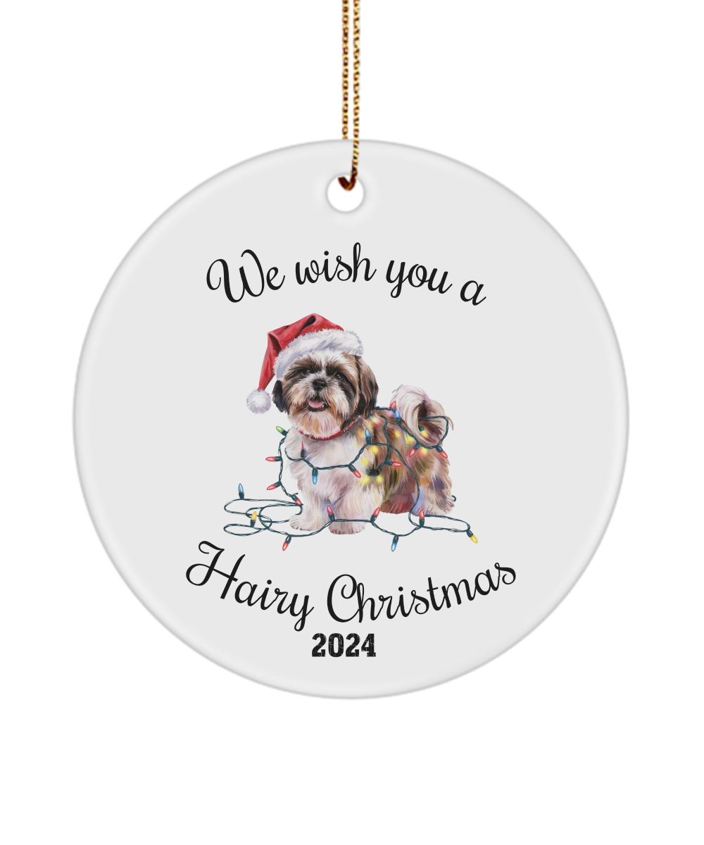 Christmas Shih Tzu Ornament, Shih Tzu Mom, Christmas Lights Dog Keepsake, Christmas Dog, Gift for Dog Lover, Shih Tzu