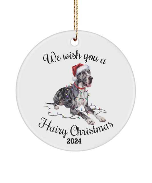 Christmas Great Dane Ornament, Dane Mom, Christmas Lights Dog Keepsake, Christmas Dog, Gift for Dog Lover, Great Dane