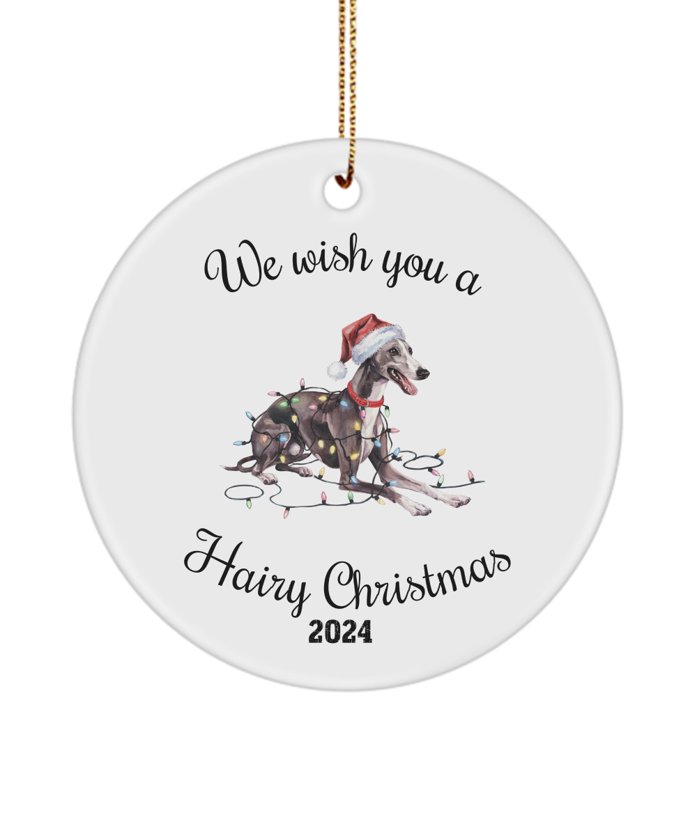 Christmas Greyhound Ornament, Christmas Lights Dog Keepsake, Christmas Dog, Greyhound Mom, Gift For Dog Lover, Greyhound