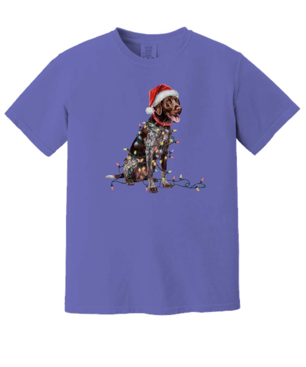 Christmas German Shorthaired Pointer Shirt, Christmas Lights Dog Tee, Christmas Dog Tee, Pointer Mom Tshirt, Gift for Dog Lover