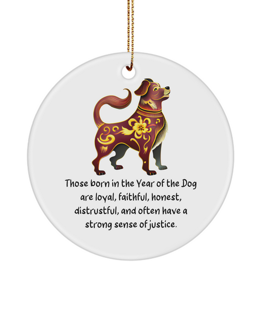 Chinese Zodiac Ornament, Chinese New Year, Chinese Zodiac, Chinese Horoscope, Zodiac Sign, Year of The Dog, Dog Ornament, Zodiac Ornament, Chinese New Year