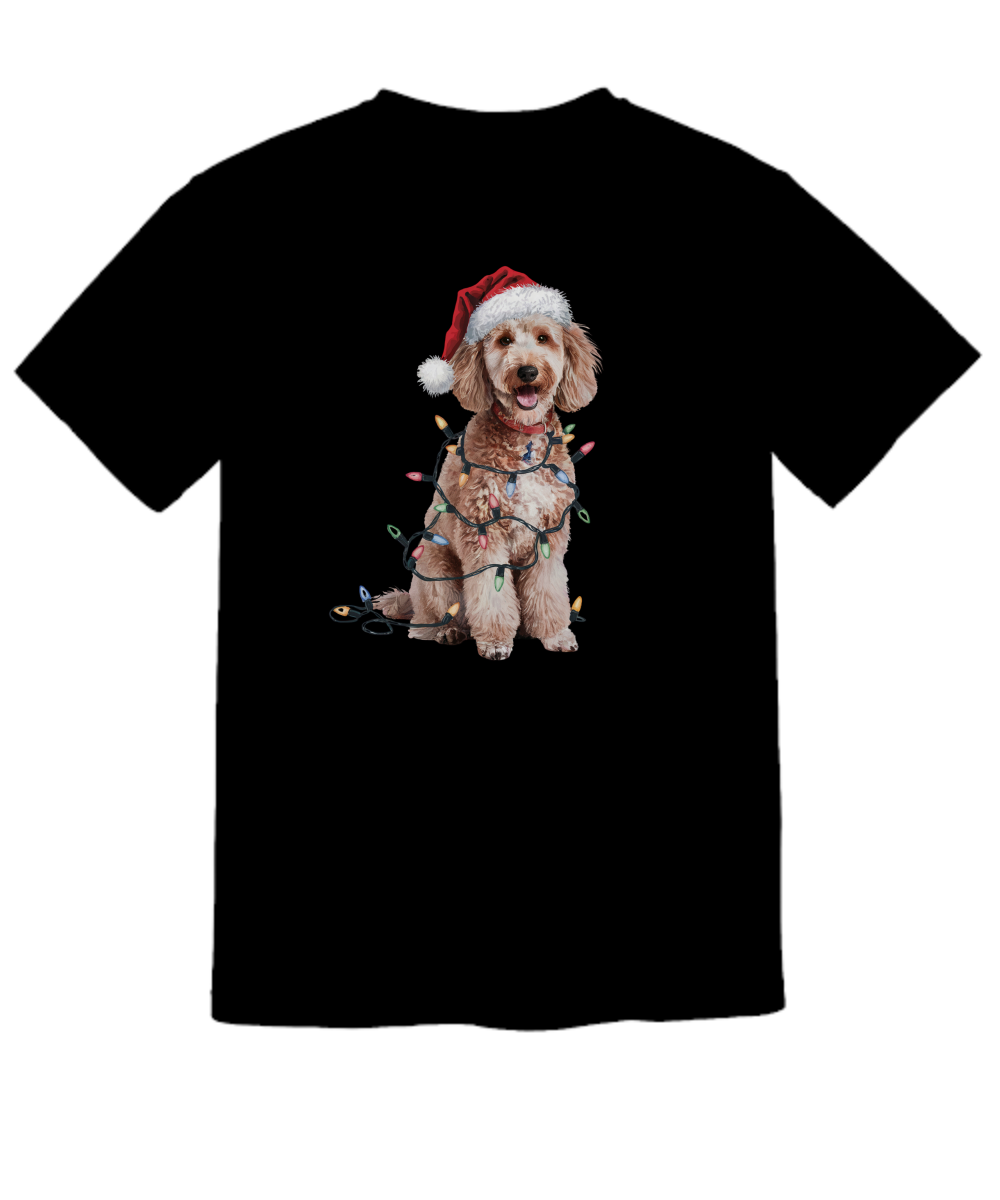 Christmas Poodle Shirt, Christmas Lights Dog Tee, Christmas Dog Tee, Poodle Mom Tshirt, Gift for Dog Lover, Poodle