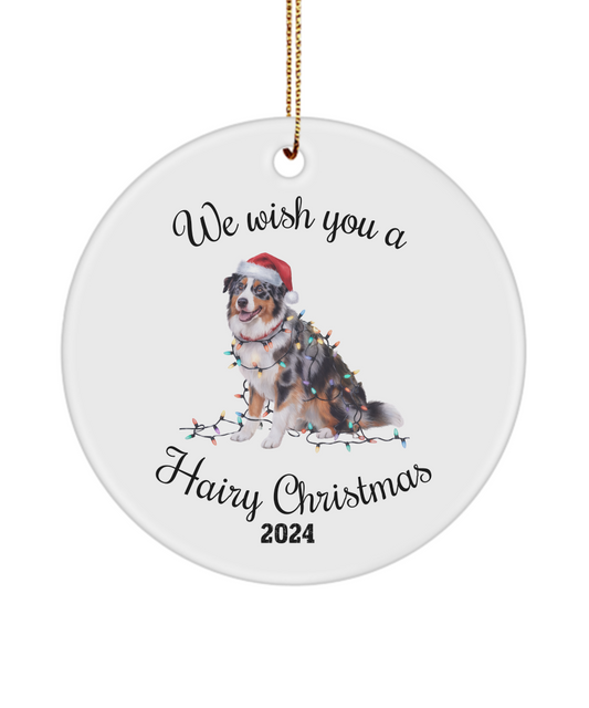 Christmas Australian Shepherd Ornament, Christmas Lights Dog Keepsake, Christmas Dog, Australian Shepherd Mom, Gift For Dog Lover, Australian Shepherd